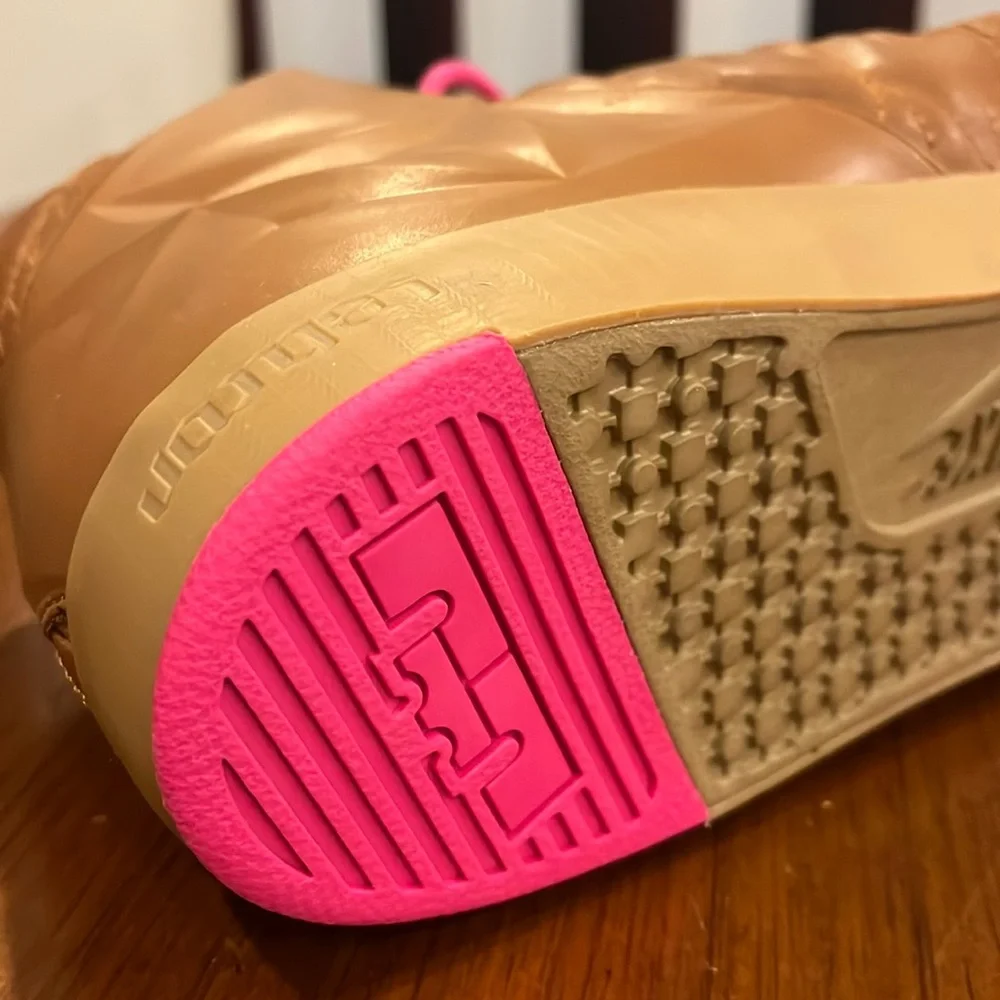 Nike Brown High-Top Sneakers with Pink Laces